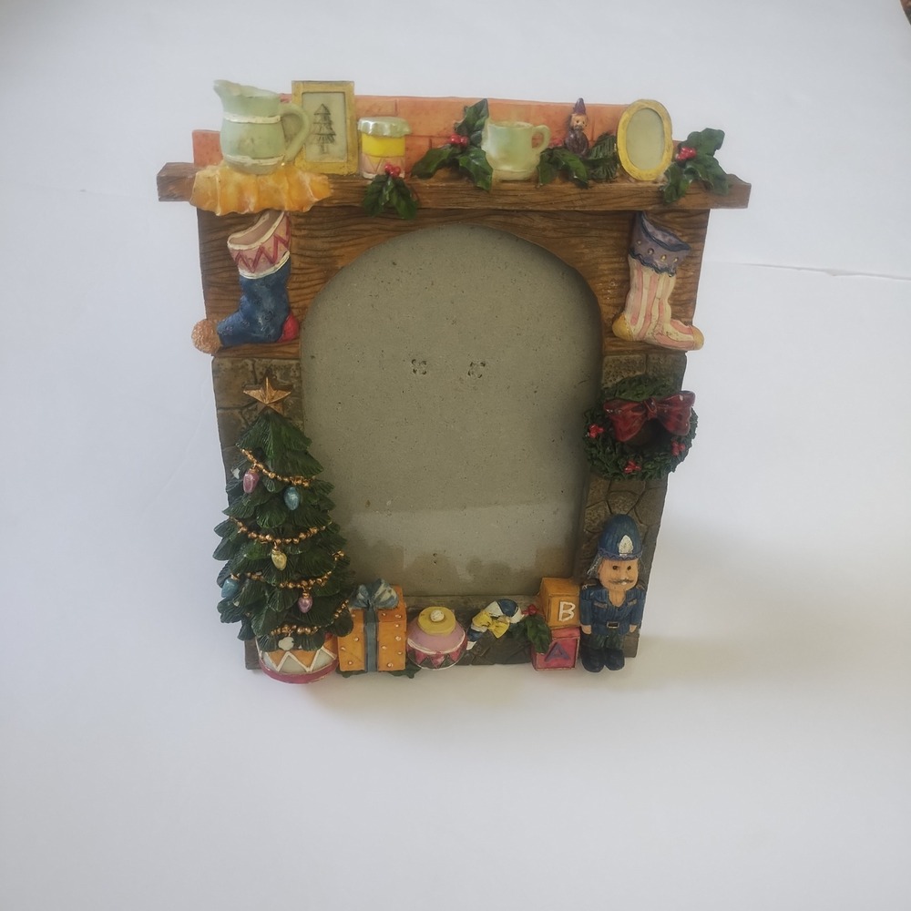 Christmas Fireplace Mantle Picture Frame Nostalgic Traditional Christmas